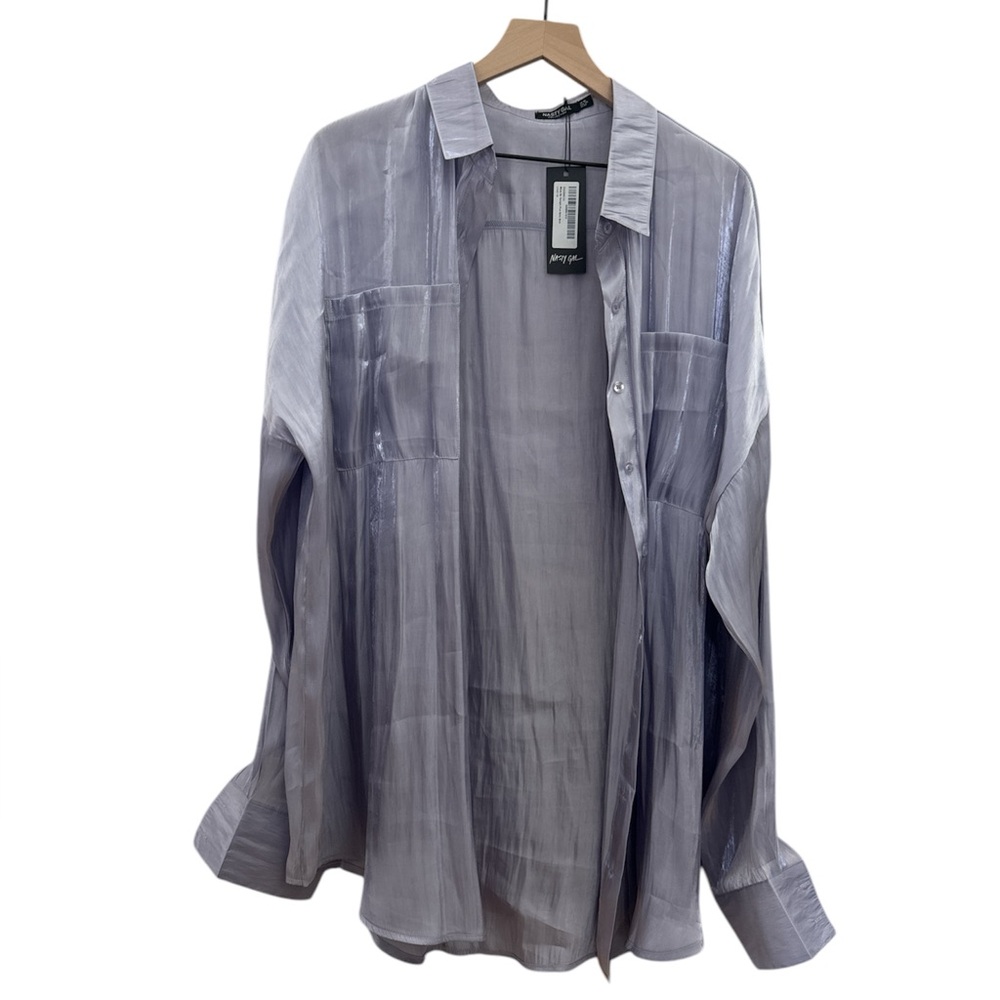 NastyGal Women’s Oversized Lilac Shirt